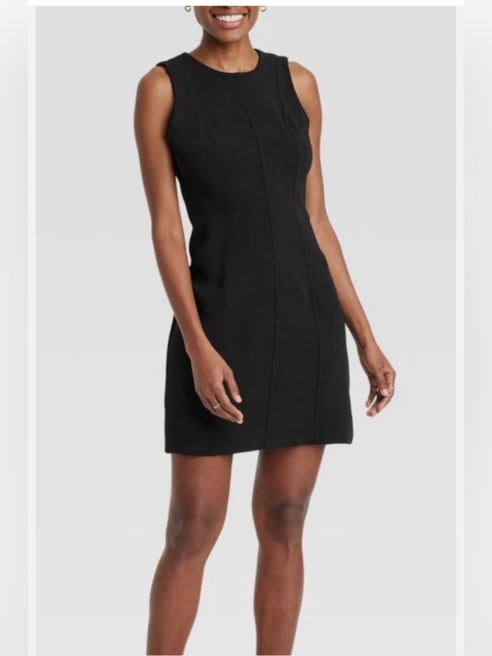 a new day Black Sleeveless Mini Shift Dress